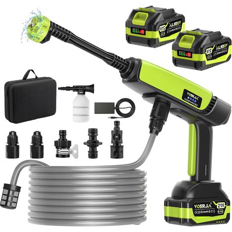 21V - 1000 PSI Cordless High Pressure Washer Portable Washing Gun with 2 x 4.0Ah Batteries (LED Indicator), 6-in-1 Nozzle for Car, Bike, Patio, Window and Garden (1/5)