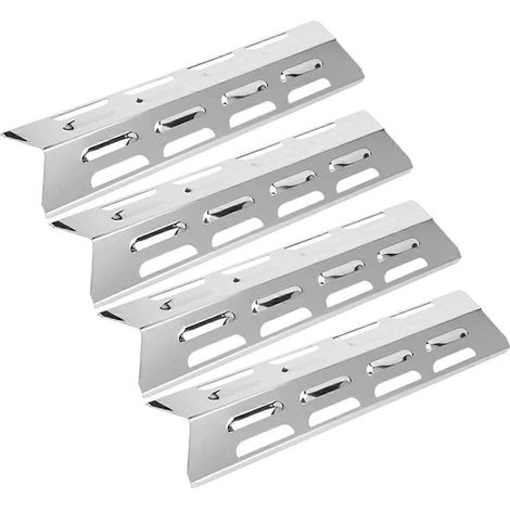 Set mit 4 Hitzeverteilern aus Edelstahl für den Master Forge Perfect Flame Grill. (1/5)