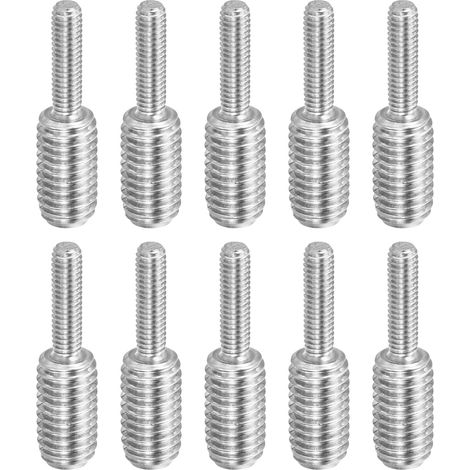 M4x0,7 à M8x1,25 Double Fin Fileté Goujon Vis Boulon, 10 Paquet 304 Inox Acier Tige Boulons Filetage Réducteur Adaptateur pour Meubles Matériel, 30mm Long (1/5)