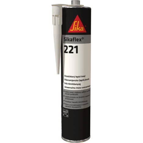 Sikaflex 221 blanco 300 ml blanco, adhesivo monocomponente, sellador de poliuretano para metales, recubrimientos de pintura y cerámica.