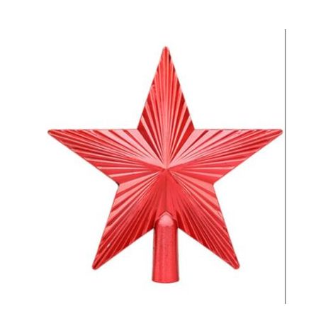 Cime de sapin de Noël en plastique - Cime de sapin avec étoile de sapin de Noël moderne - Étoile rouge
