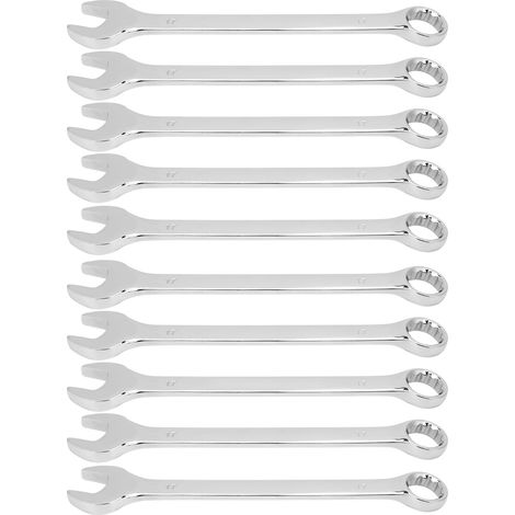 Jeu de 10 clés mixtes à cliquet double usage 17mm, outil à main avec embout ouvert