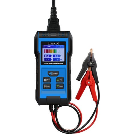 Lancol Testeur Chargeur Régénérateur Batterie Voiture 12V 24V 3-en-1 – Analyseur CCA SOH SOC LCD, Charge Intelligent 7A, Désulfateur Plomb AGM GEL LiFePO4 (1/4)