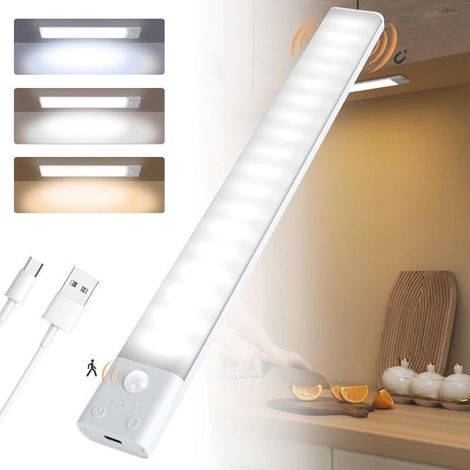 Lampe De Placard Led Avec Détecteur De Mouvement,Rechargeable Par Usb,Lampe De Placard 30Cm À Intensité Variable Avec Bande [BI112] (1/5)