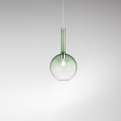 Sospensione Contemporanea Lollipop Vetro Verde 1 Luce E27 Ip20 D25