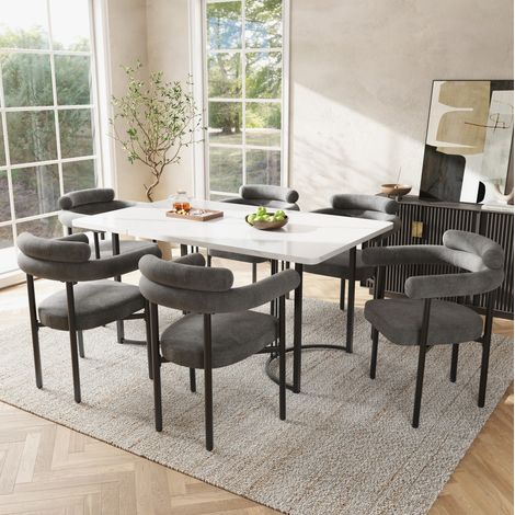 ensemble table chaises 140x80 métal gris HAVRYA (1/4)