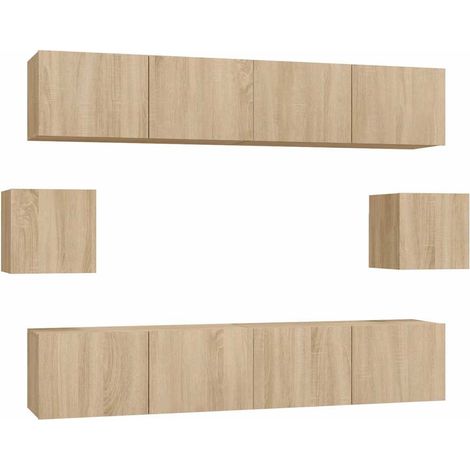vidaXL Set de muebles para TV 6 pzas madera contrachapada roble sonoma (1/2)