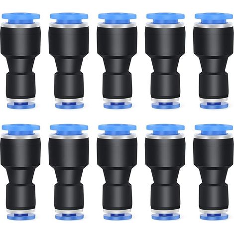 10 pièces 10 mm de diamètre extérieur x 6 mm de diamètre extérieur réducteur droit pour connecter les raccords, raccord de réducteur de tube de tuyau d'union pneumatique