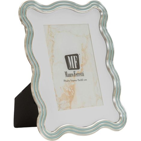 Cornice portafoto in metallo celeste, 17,5x1,3x22,5 cm – Elizabeth (1/5)
