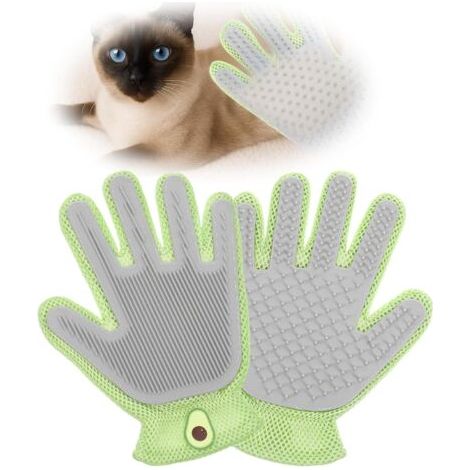 Guante de aseo 2 en 1 para gatos y perros, cepillo desenredante eficaz, guante largo y corto para eliminar el pelo de las mascotas, masaje suave, herramienta de aseo para cachorros (1/5)