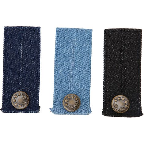 Lot de 3 rallonges de taille pour pantalons, boutons métalliques en coton, faciles à utiliser et résistantes. (1/5)