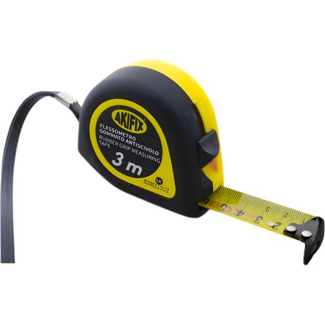 Flessometro gommato antiscivolo professionale akifix 3m x 19mm (1/5)