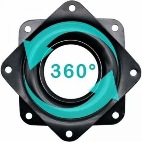 Lot de 4 plateaux tournants en métal pivotants à 360 degrés, support pivotant à roulement à billes pour table, chaise, canapé, TV (1/4)