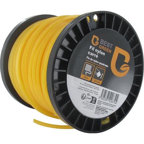Bobine fil débroussailleuse nylon profil carré 3.0mmx53m
