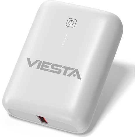 Powerbank USB-C Mini [9000mAh] Weiß - Fast Charging, PD20 W Type-C Input & Output, Type-C Eingang, USB-Eingang, LED Batterieanzeige, USB & Type-C Ausgänge, Battery Bank Powerbank