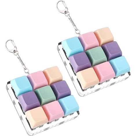 2 porte-clés fidget clavier anti-stress pour adulte, soulagement du stress. (1/5)