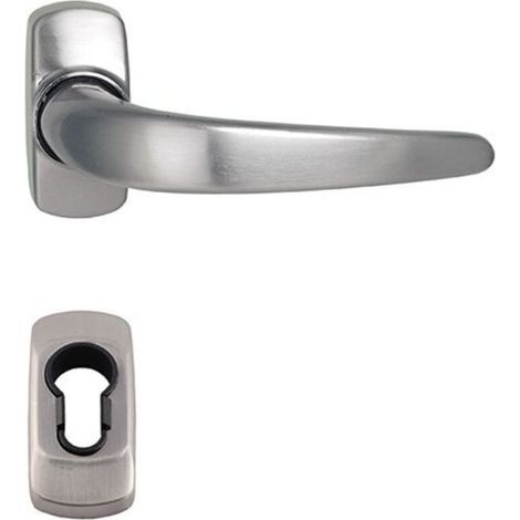 Coppia di maniglie per porte su rosette, XU, "STELUS" + 2 rosette, cilindri in acciaio inossidabile, prodotto di qualità superiore, durevole e affidabile, materiali selezionati, conforme agli standard