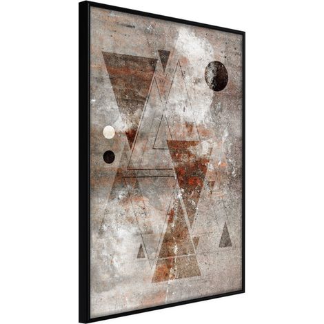 Affiche Murale Encadrée "Brick-Built Triangles" 21 x 30 cm Noir