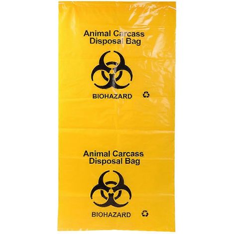 Sac mortuaire jetable pour carcasse animale - Grand sac mortuaire - Conteneur à carcasse-150.00X70.00X0.12CM-Yellow (1/2)
