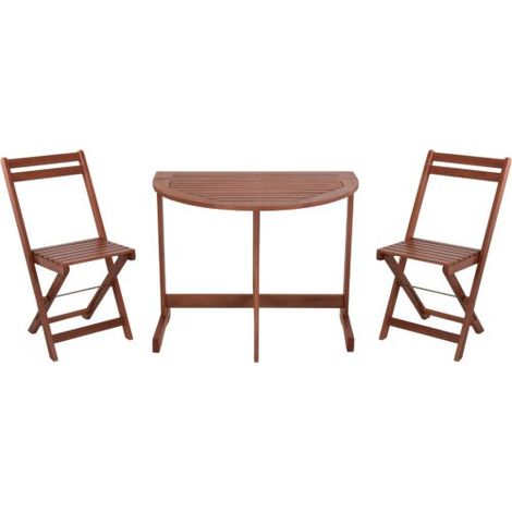 MESA MADERA +2 SILLAS PLEGABLES EUCALIPTUS