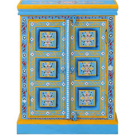 Maison Exclusive - Credenza in Legno Massello di Mango Turchese Dipinta a Mano (1/5)