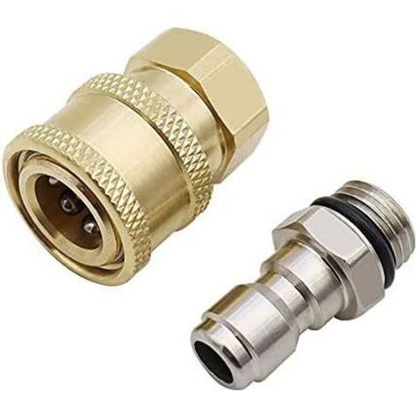 BUNTHAUS CSPARKV 1x1x1cm 1/4'' Ensemble Nettoyeur Haute Pression Rapide Connecteur Coupleur Haute en Laiton Adaptateur Raccord Nettoyeur Haute Coupleurs de Nettoyeurs Haute Pression pour Pistolet à Ea (1/5)