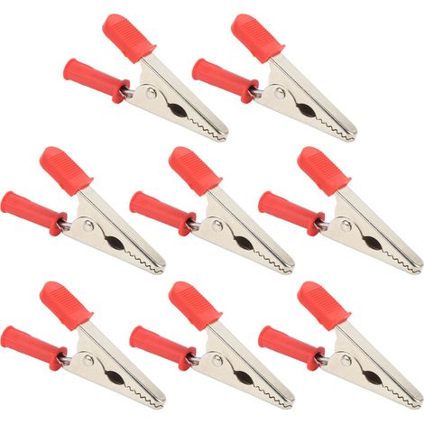 10 Pinces crocodile J.60047 en laiton, 20mm pour tests électriques, batteries et connexions