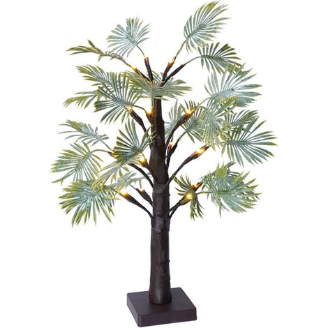 Arbre Lumineux LED - Feuillage De Palmier - Décoration De Fête De Fin D'Année - Extérieur Intérieur - 55 X 11 Cm - Alimentation Sur Piles - 16 LED - IP44 (1/5)