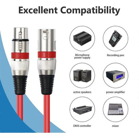 10er-Packung 3 Fuß 3-Pin XLR Stecker auf XLR Buchse Mikrofonkabel