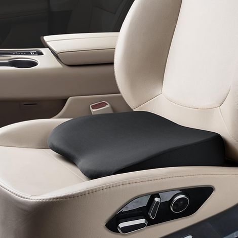 2-in-1-Fahrereckkissen für Sitz- oder Lendenwirbelstütze – 9 cm weiches Autositzkissen aus Memory-Schaum – ergonomisches und komfortables Rückenkissen für Pkw und Lkw, Schwarz