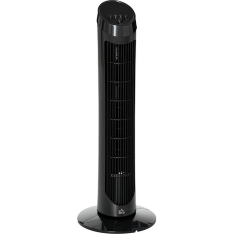 30 Inch Oscillating Tower Fan for Bedroom Cooling, 3 Speed Settings Electric Standing Fan for Home Office Indoor, Black
