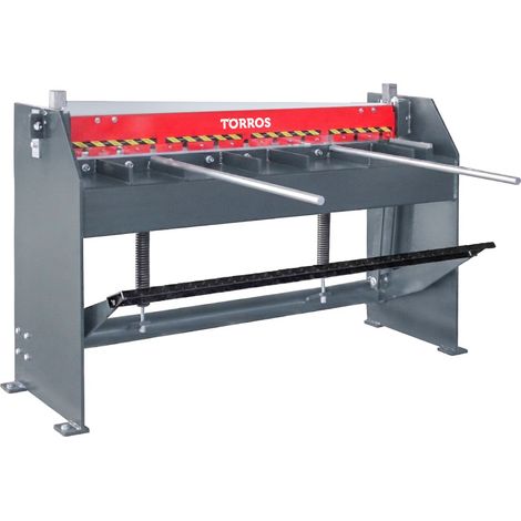 Cisaille guillotine manuelle par commande à pied - largeur du travail 1270 mm et épaisseurs jusque 1,2 mm en acier Torros SH127012 (1/5)