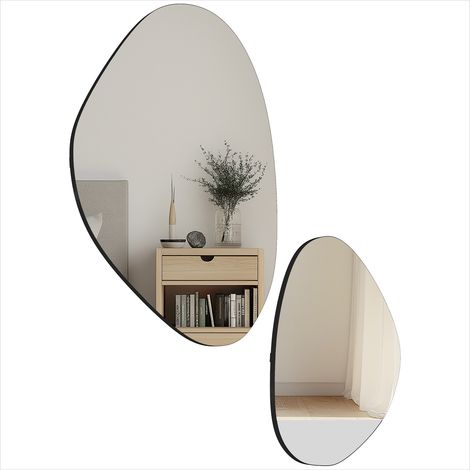 Décoration murale Miroir mural déco lot de 2 galets en verre (1/5)