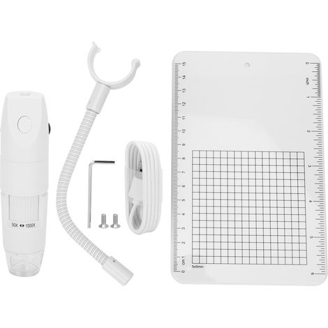 Microscope numérique sans fil 1080P HD Wifi 1000X USB loupe industrielle blanche