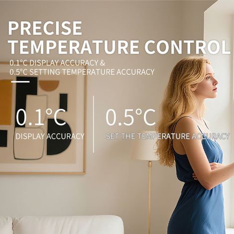 Termostato per caldaia a parete 3A con WiFi - Controllo remoto tramite Tuya Smart/Smart Life, regolazione tramite manopola rotante, bianco (1/4)