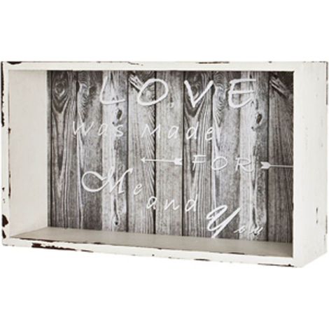 Étagère Murale Vintage "Love" 33cm Gris
