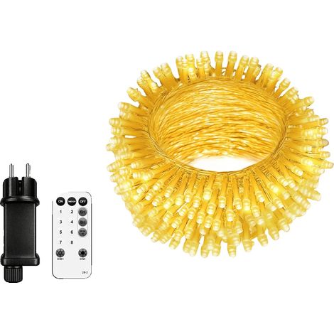 Guirnalda de luces LED con mando a distancia, 8 modos de iluminación, 60 m, 600 LED, enchufe europeo de 220V-240V. (1/2)