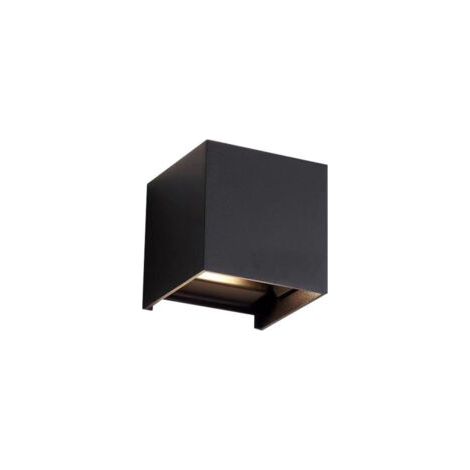 Applique extérieure carrée double faisceaux 6W – IP65 – Blanc chaud 3000K – Aluminium – 720 lumens pour éclairage façade