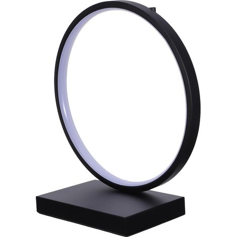 Lampe de Table Ronde LED Noire Luminosité Réglable et Éclairage (1/5)
