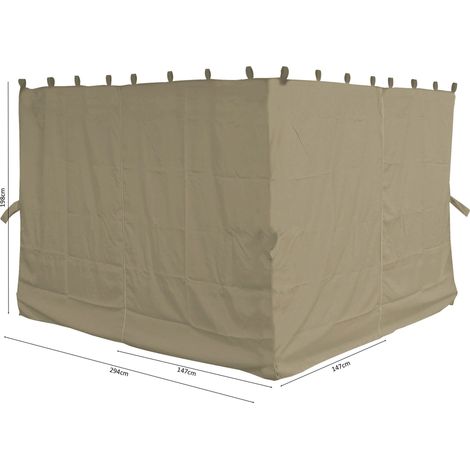 4 Seitenteile für Flachdachpergola Firenze Sand (1/5)