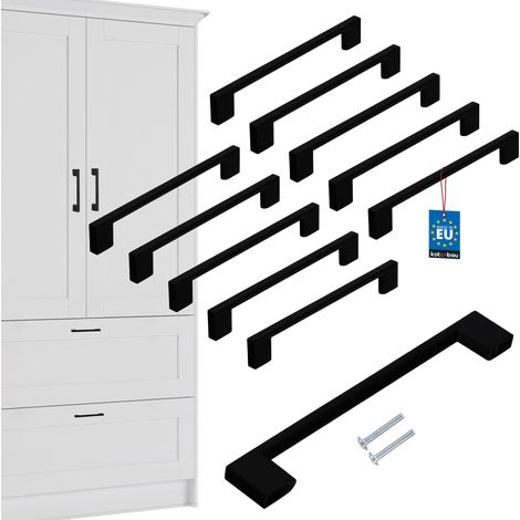 Maniglia per mobili da cucina KOTARBAU® Classica Moderna Oblunga Lunga Nero Opaco 190 MM Interasse 160 MM Set da 10