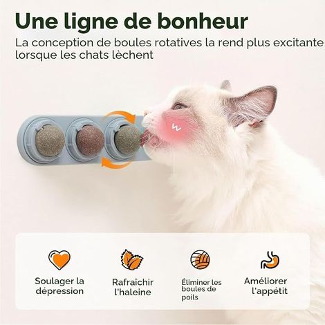 Catnip Balls Cat Toys Rotary Catnip Catnip Edible Kitten Catnip Toy Cleaning Cat Teeth Kitten Chew Toys Cats Grey (1/4)