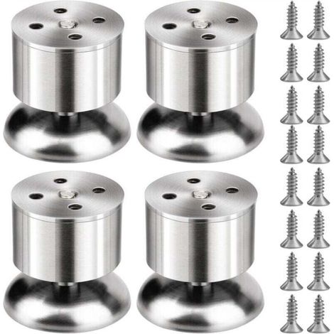 4 pieces stainless steel cabinet legs, adjustable kitchen furniture legs with screws (adjustable height from 0 to 10 mm) (1/5)