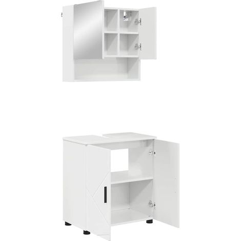 Juego de muebles de baño Montaje en la pared 2 pcs brillante vidaXL