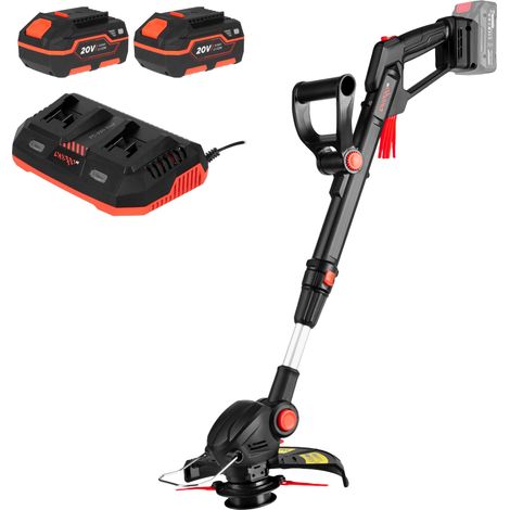 Dnipro-M Coupe-Bordures Sans Fil 20V, avec 2 Batteries 4.0Ah et Chargeur Double, 9000 tr/min, Ø 260 mm, Tête Pivotante, 20 Lames Plastiques - DTC-201 (1/5)