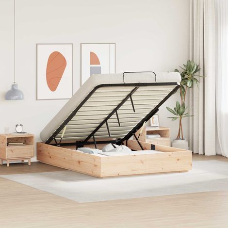 Estructura de Cama Ottoman Natural 120 x 190 cm Pino macizo (1/5)