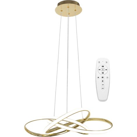 LÁMPARA de SUSPENSIÓN APP815-CP MODERNO NODE ORO LED + CONTROL REMOTO 1-PUNTOS de LUZ 70 W 60X60X13CM AJUSTABLE