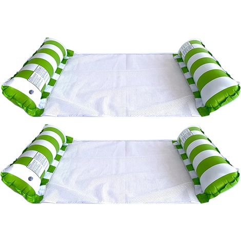 Hamac gonflable flottant pour piscine, fauteuil suspendu aquatique, accessoires de piscine multifonctionnels (selle, chaise longue, hamac, flotteur) (vert) (1/5)