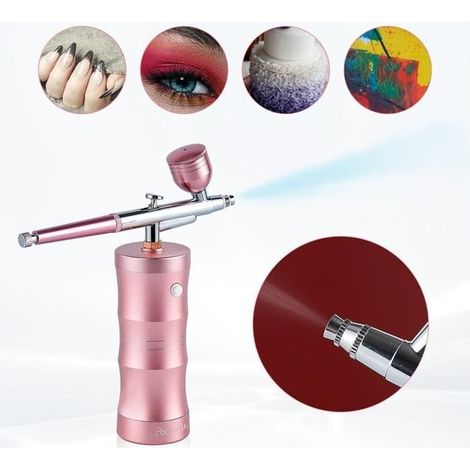 Multifunktionales Spritzpistolen-Set mit tragbarem Kompressor – geeignet für Nageldesign, Make-up und Modellbau. (1/4)