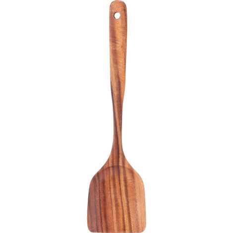 34cm Cuillère de Cuisine en Bois Spatule Bois Cuisine Cuillère à Mélanger à Long Manche pour les Woks et les Poêles